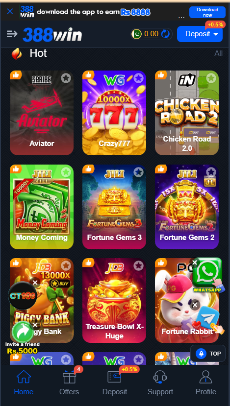 388win Game  home Screen