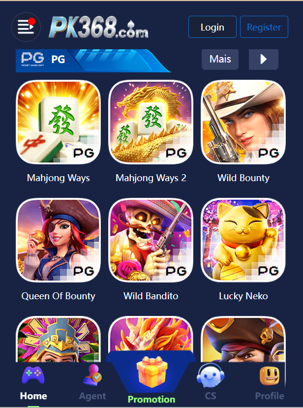 PK368 Game Home Screen