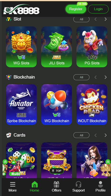 PK8888 Game Home Screen