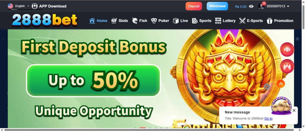 2888Bet Game APK Home Screen