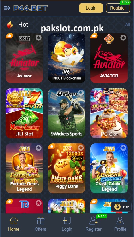 P44.Bet Game Home Screen