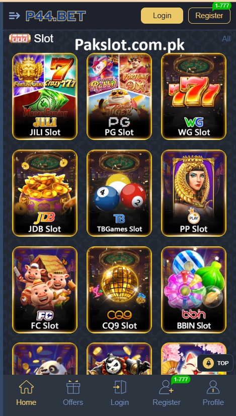 P44.Bet Game Home Screen