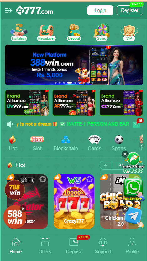 ZT777 Game Home Screen